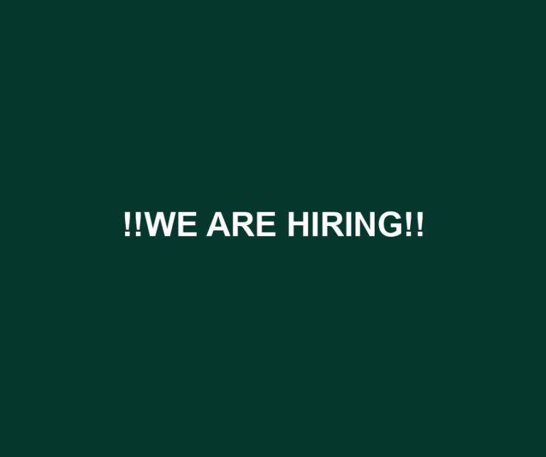 !!WE ARE HIRING!!