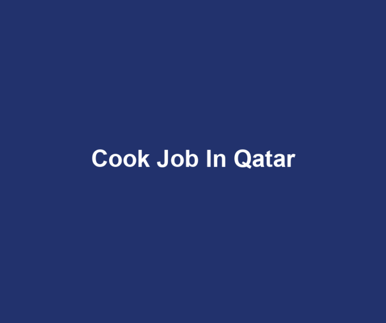 Cook Job In Qatar