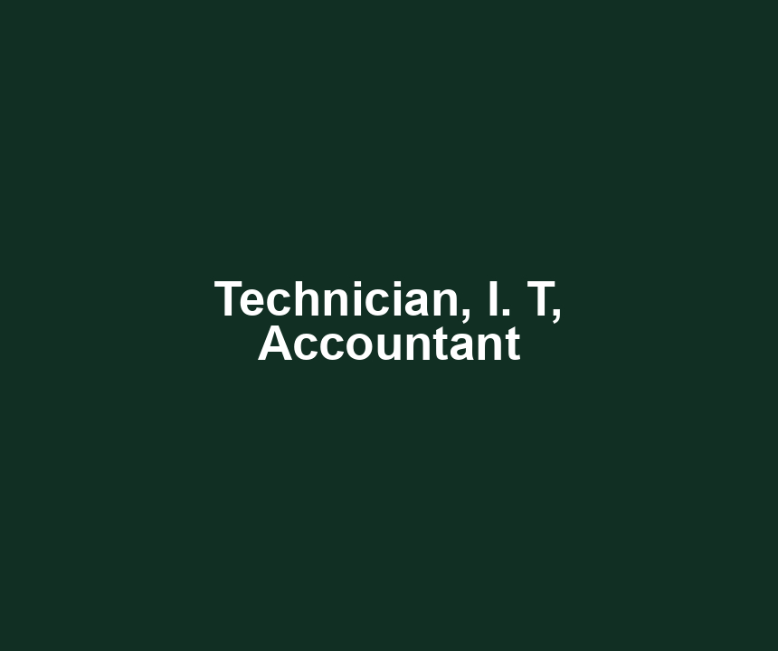 Technician, I. T, Accountant
