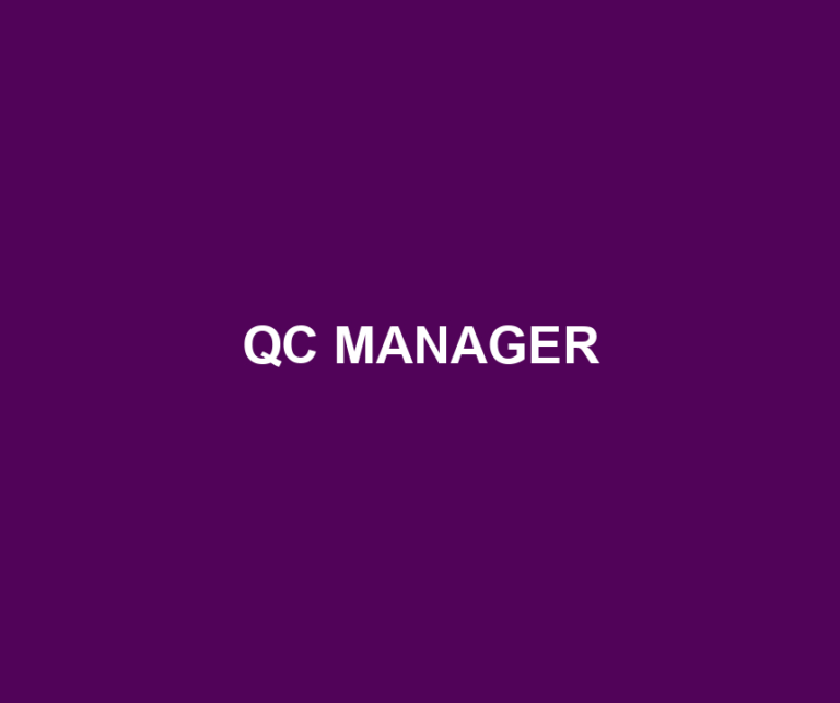 QC MANAGER