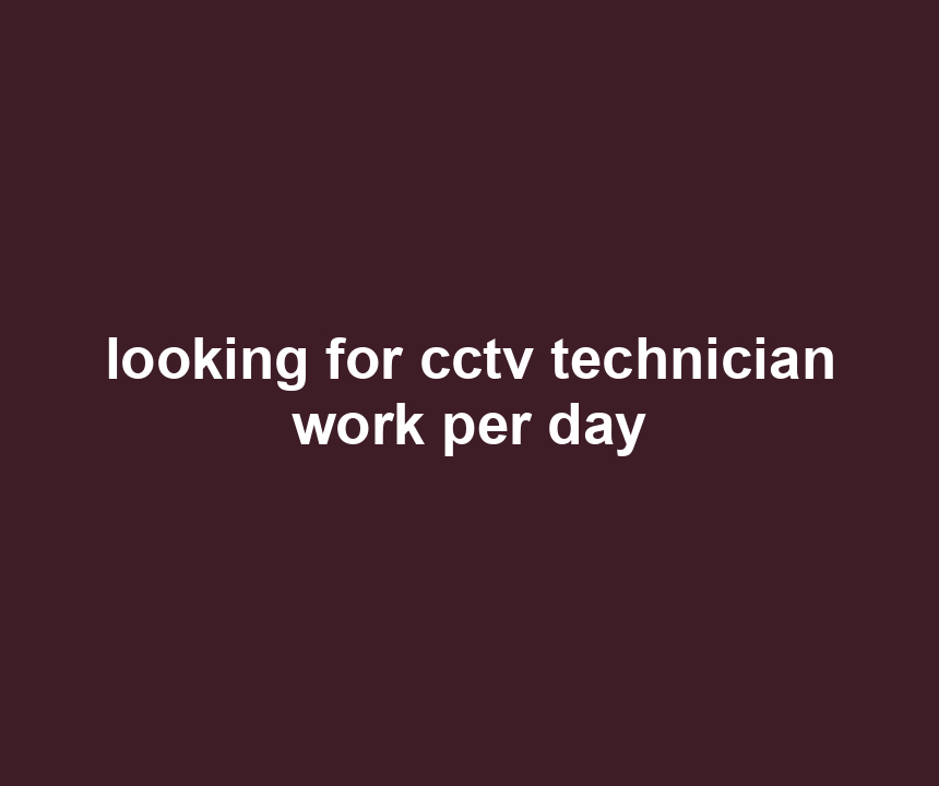 looking for cctv technician work per day