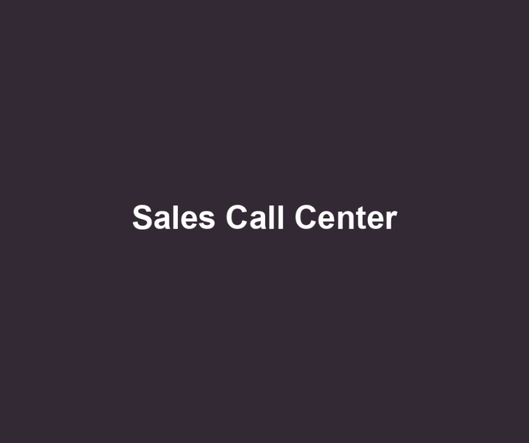 Sales Call Center