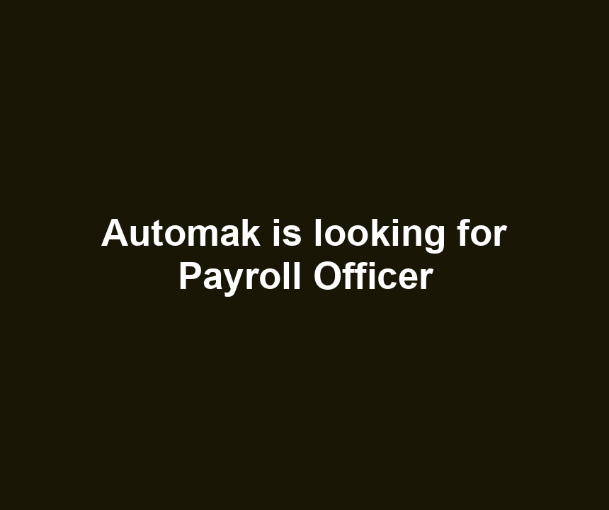 Automak is looking for Payroll Officer