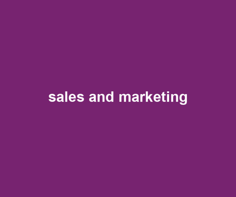 sales and marketing