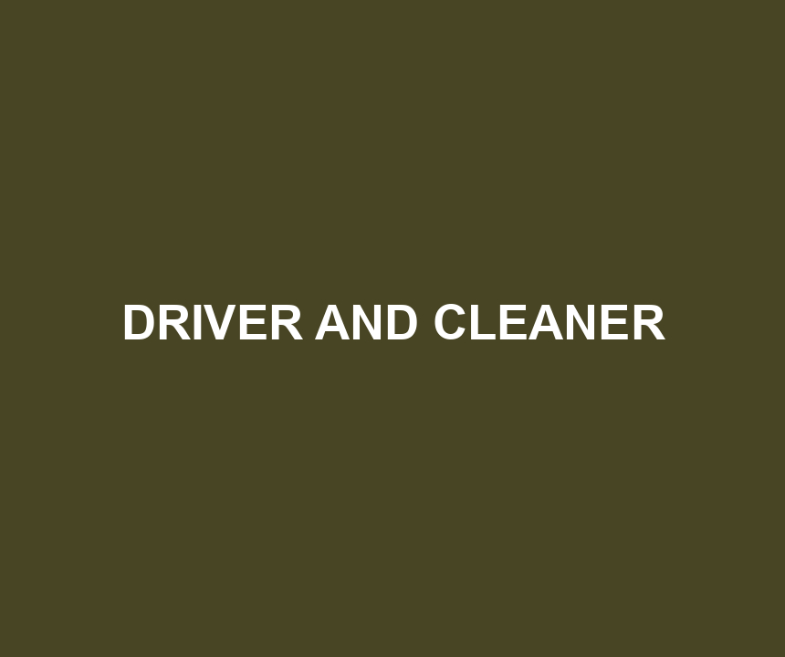 DRIVER AND CLEANER