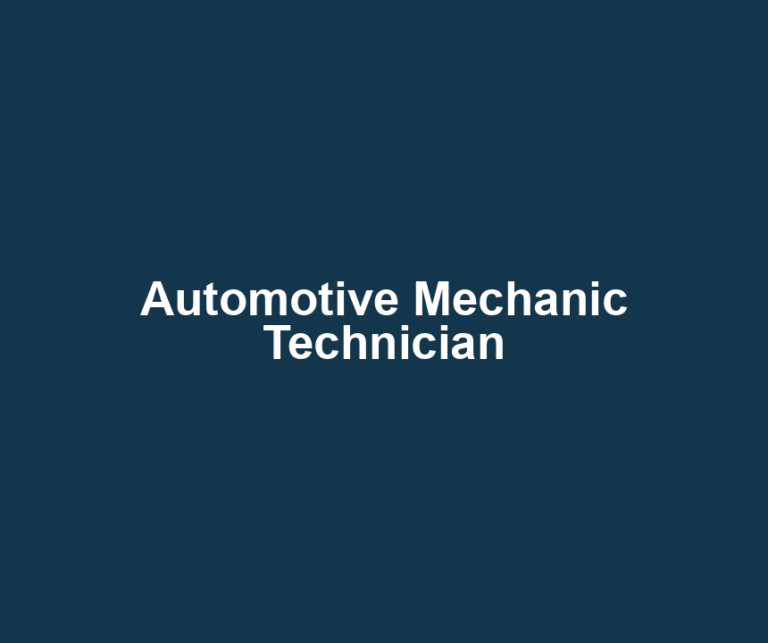 Automotive Mechanic Technician
