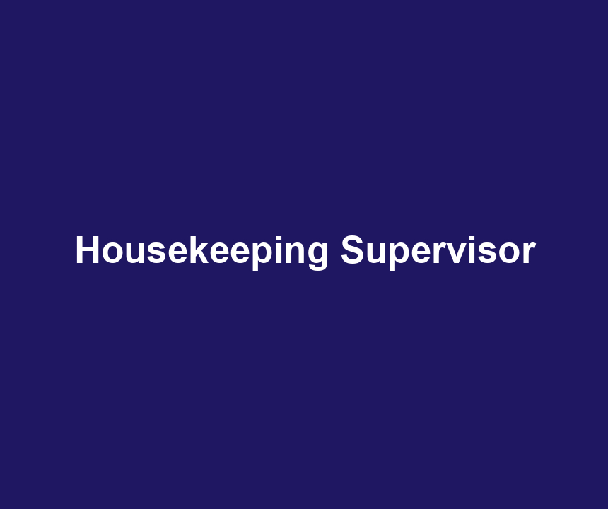 Housekeeping Supervisor