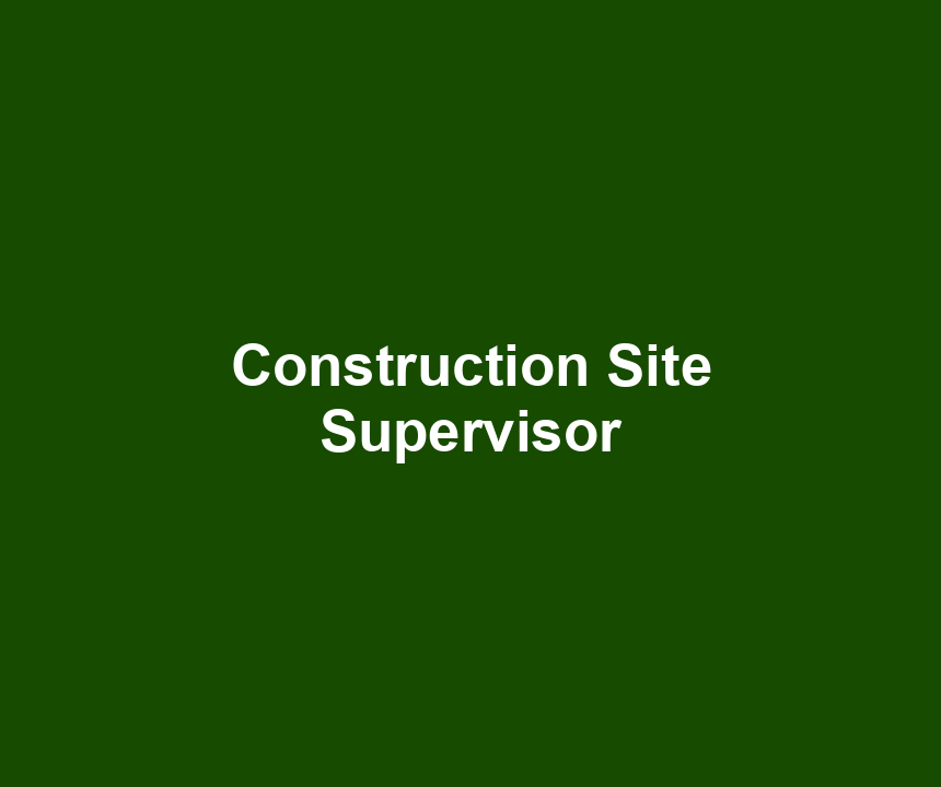 Construction Site Supervisor