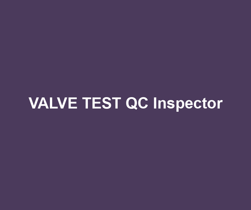 VALVE TEST QC Inspector