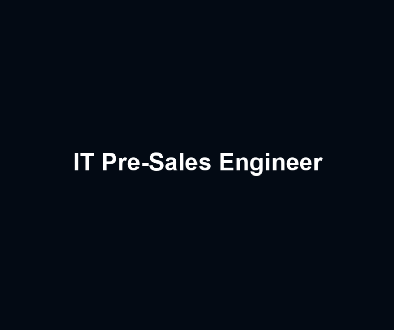 IT Pre-Sales Engineer