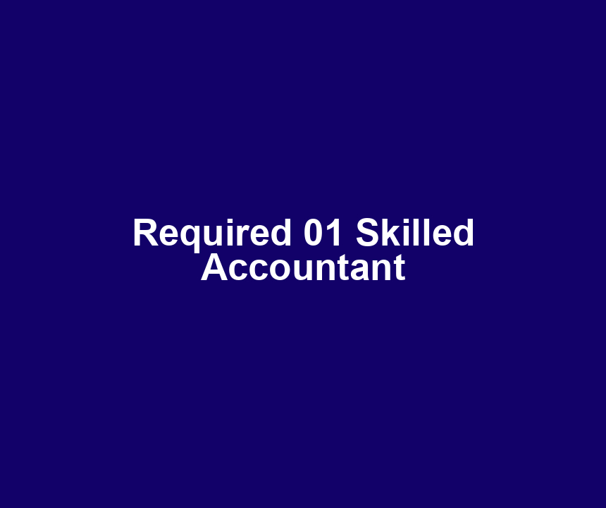Required 01 Skilled Accountant