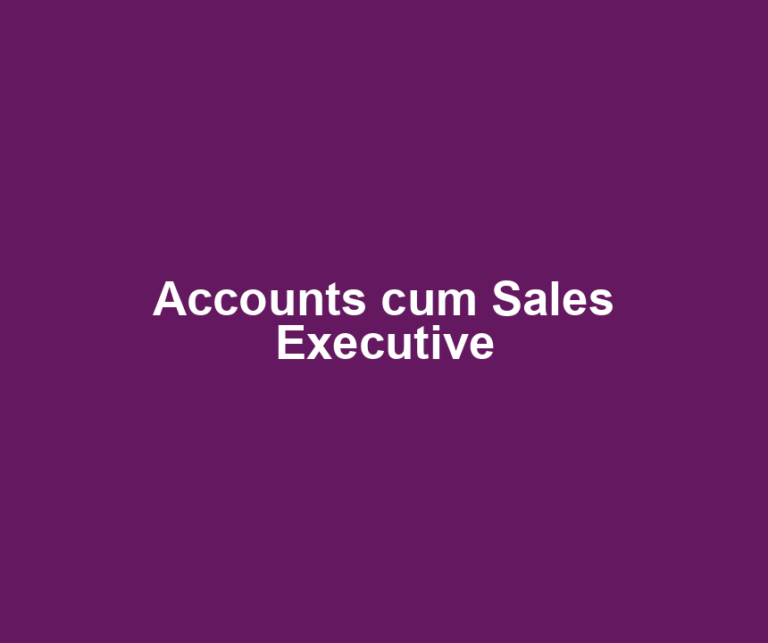 Accounts cum Sales Executive