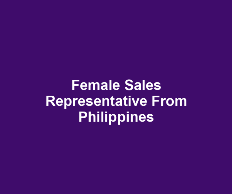 Female Sales Representative From Philippines