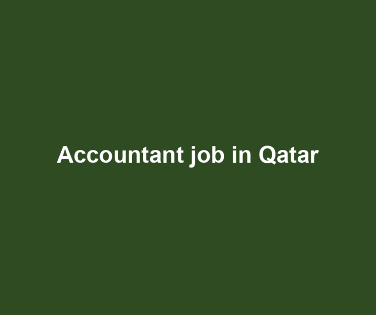 Accountant job in Qatar