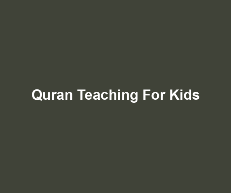 Quran Teaching For Kids