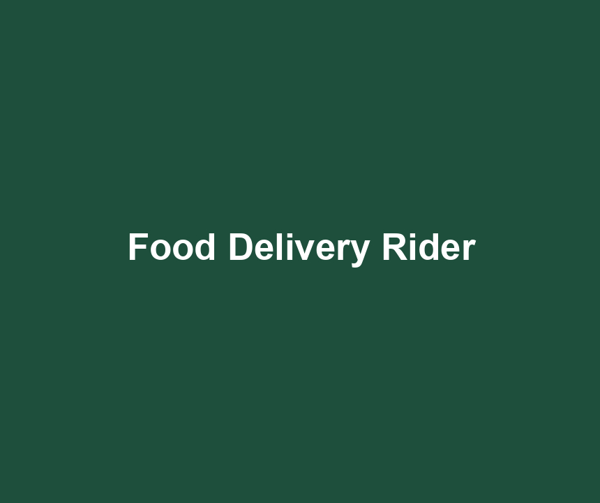 Food Delivery Rider