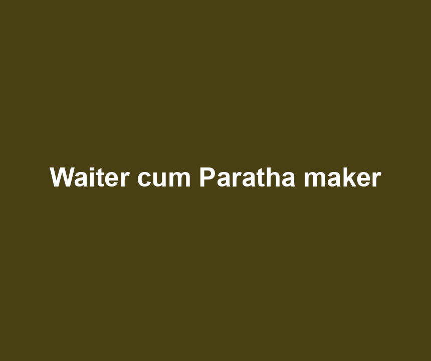Waiter cum Paratha maker