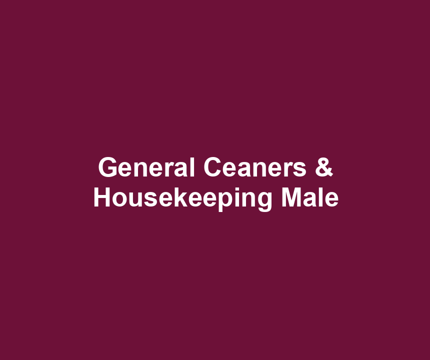 General Ceaners & Housekeeping Male