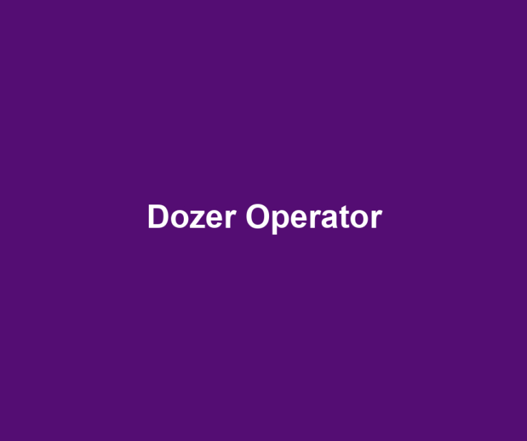 Dozer Operator