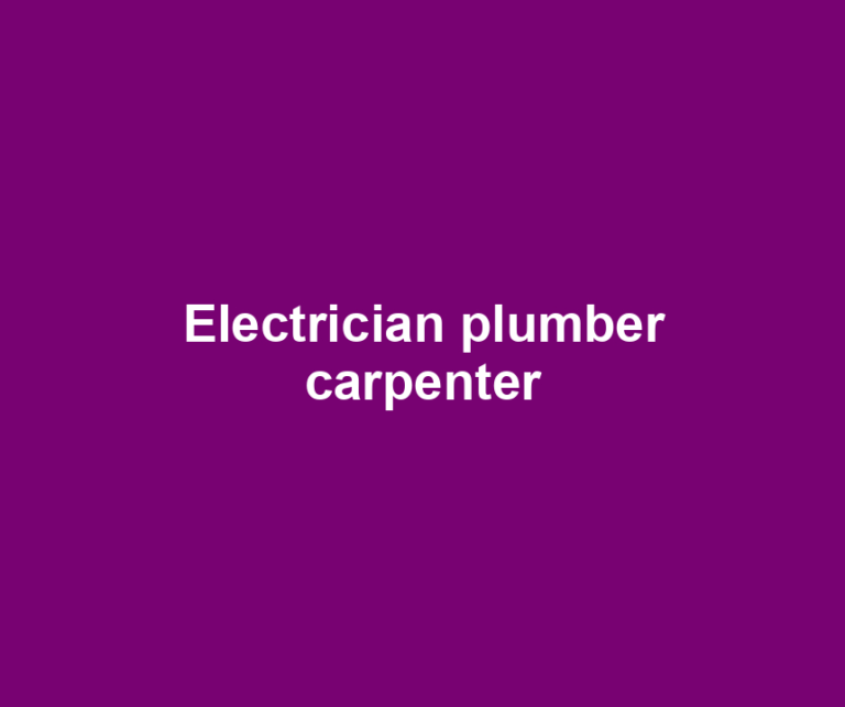 Electrician plumber carpenter