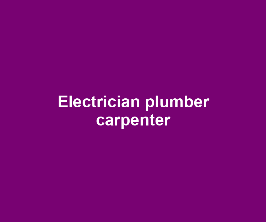 Electrician plumber carpenter