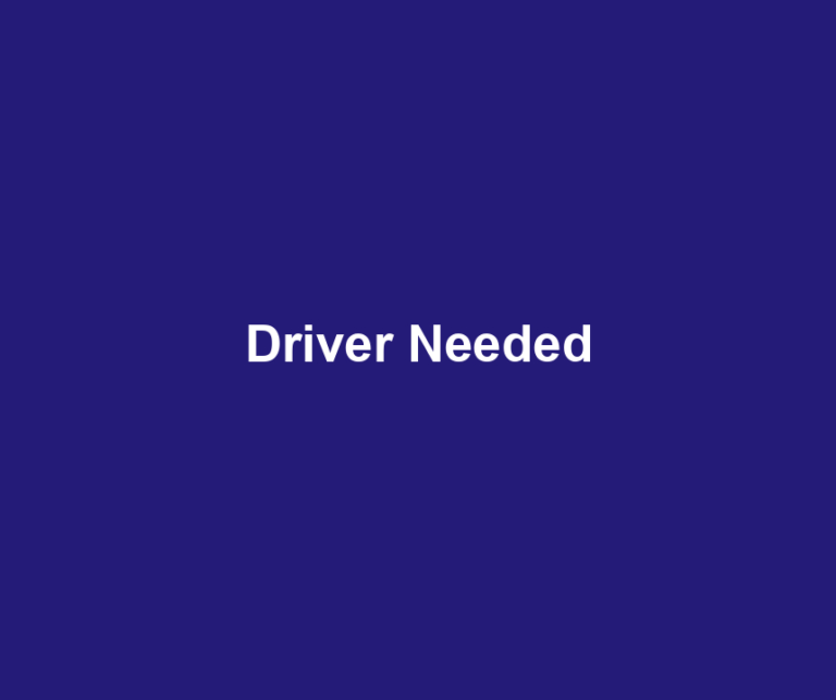 Driver Needed