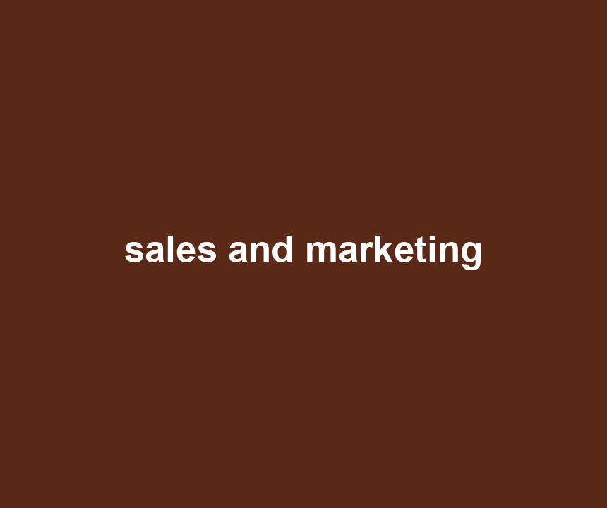 sales and marketing