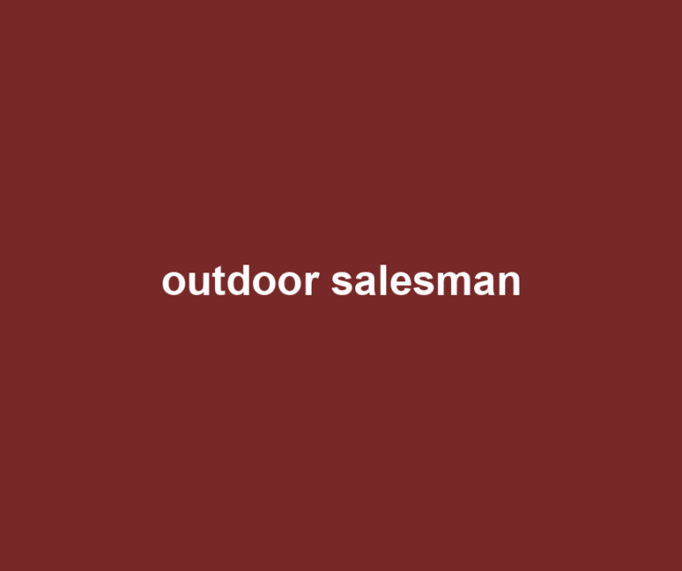 outdoor salesman