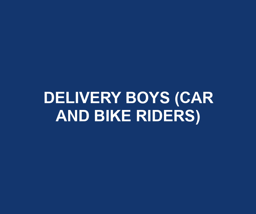DELIVERY BOYS (CAR AND BIKE RIDERS)