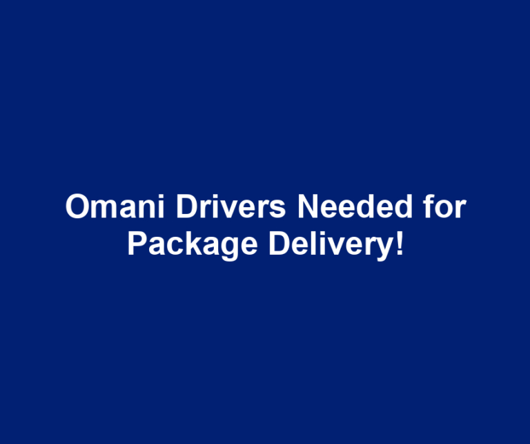 Omani Drivers Needed for Package Delivery!