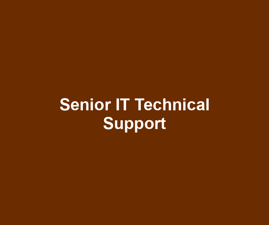 Senior IT Technical Support