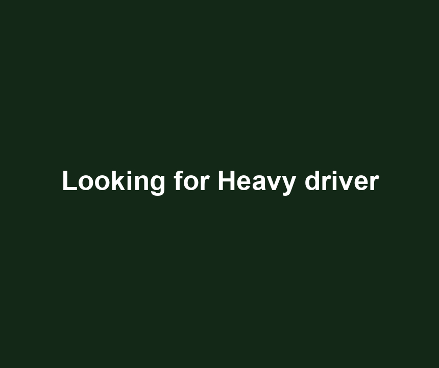 Looking for Heavy driver