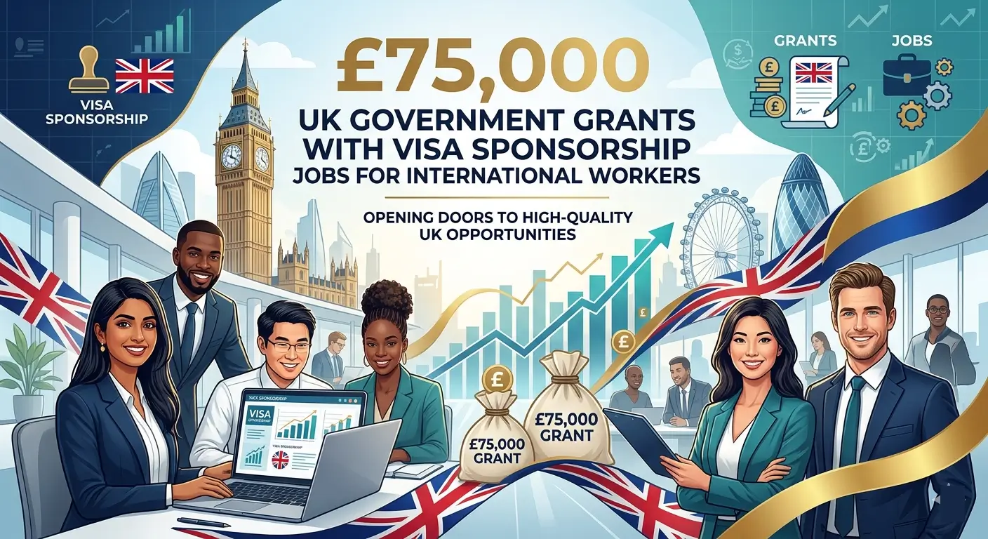 £75,000 UK Government Grants With Visa Sponsorship Jobs for International Workers