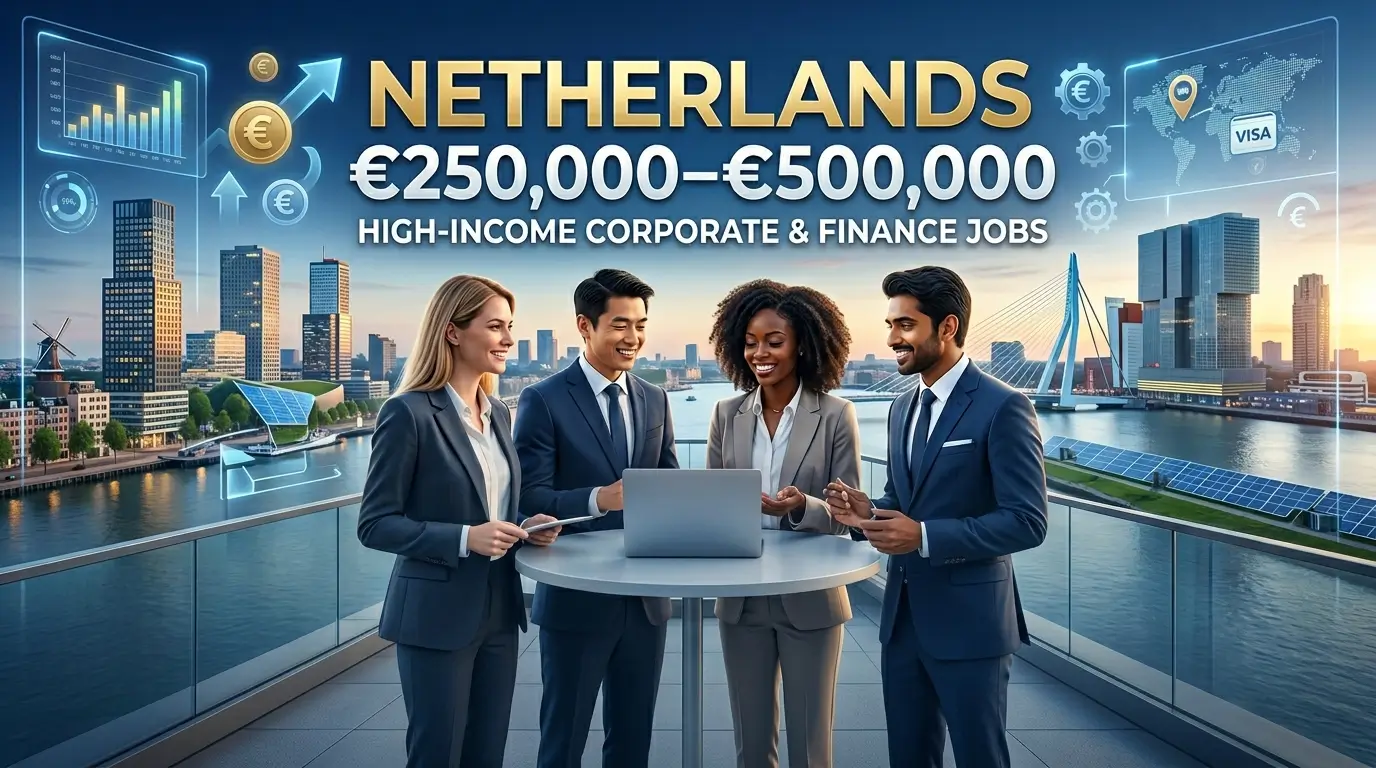 Netherlands €250,000–€500,000 High-Income Corporate & Finance Jobs With Visa Sponsorship in 2026