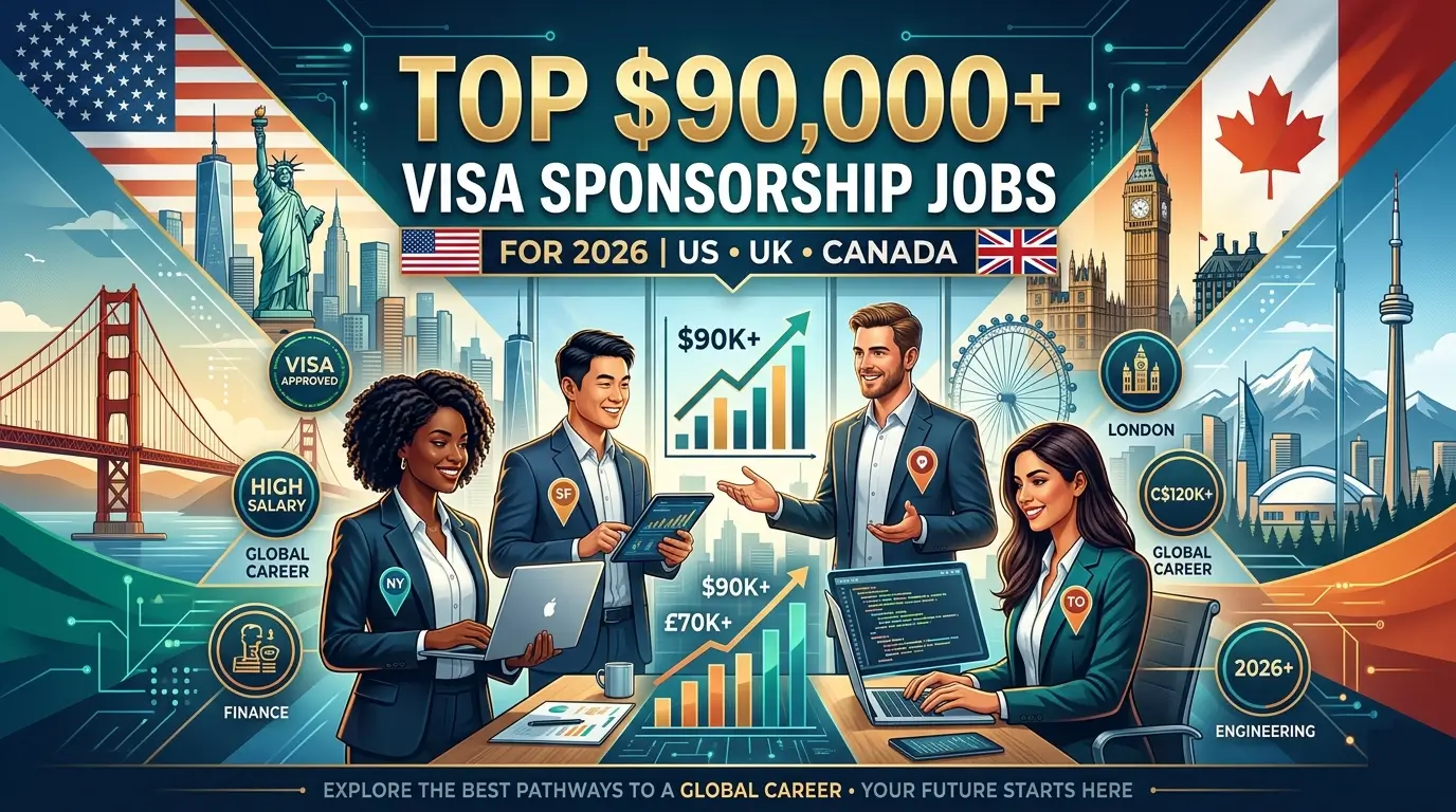 Top $90,000+ Visa Sponsorship Jobs in the US, UK